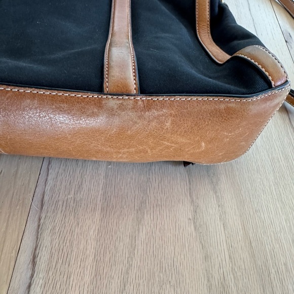 Fossil Vintage Brown Leather Handbag Tote Bag Purse - Picture 6 of 10